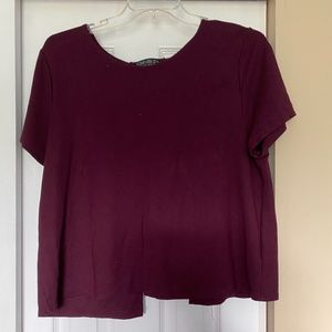 Plus Size Maroon Crop top with Open Back